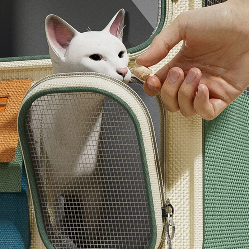 Modern Minimalist Canvas PP Rectangular Movable Removable Cat Travel Carrier Cat Bed For Outdoor
