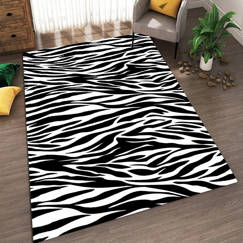 Contemporary Creative Rectangular Polyester Velvet Non-Woven Fabric Non-Slip Printed Rug For Living Room