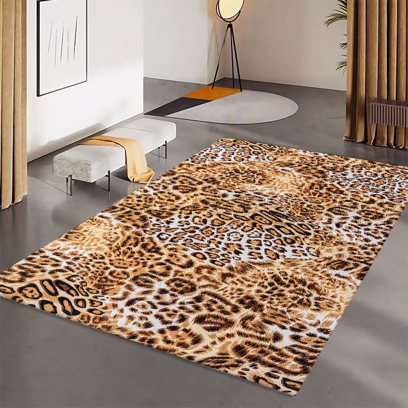 Contemporary Creative Rectangular Polyester Velvet Non-Woven Fabric Non-Slip Printed Rug For Living Room