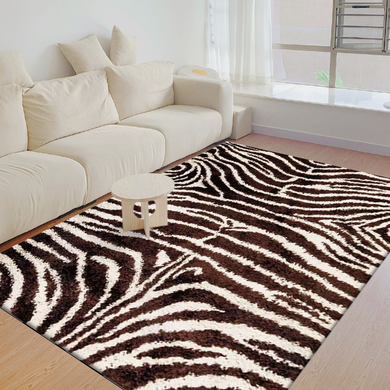 Contemporary Creative Rectangular Polyester Velvet Non-Woven Fabric Non-Slip Printed Rug For Living Room