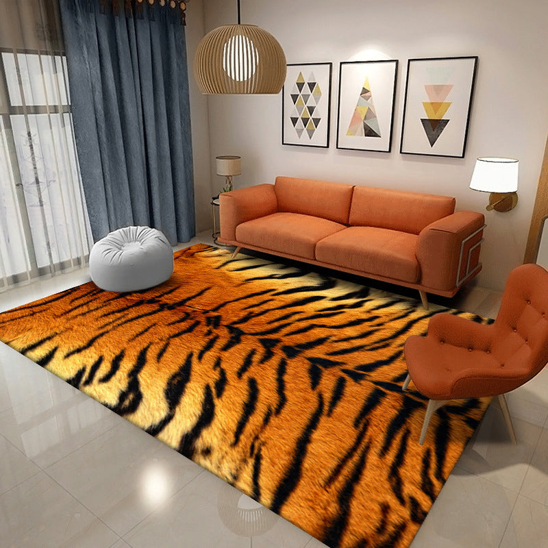 Contemporary Creative Rectangular Polyester Velvet Non-Woven Fabric Non-Slip Printed Rug For Living Room