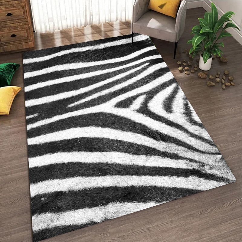 Contemporary Creative Rectangular Polyester Velvet Non-Woven Fabric Non-Slip Printed Rug For Living Room