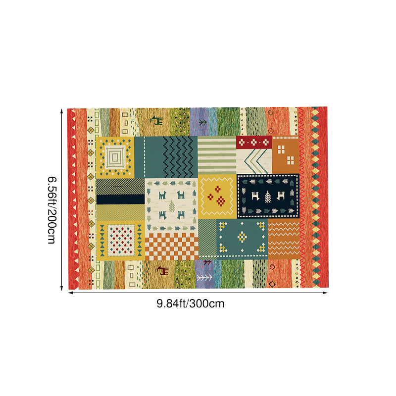 Contemporary Creative Rectangular Polyester Velvet Non-Woven Fabric Non-Slip Printed Rug for Living Room