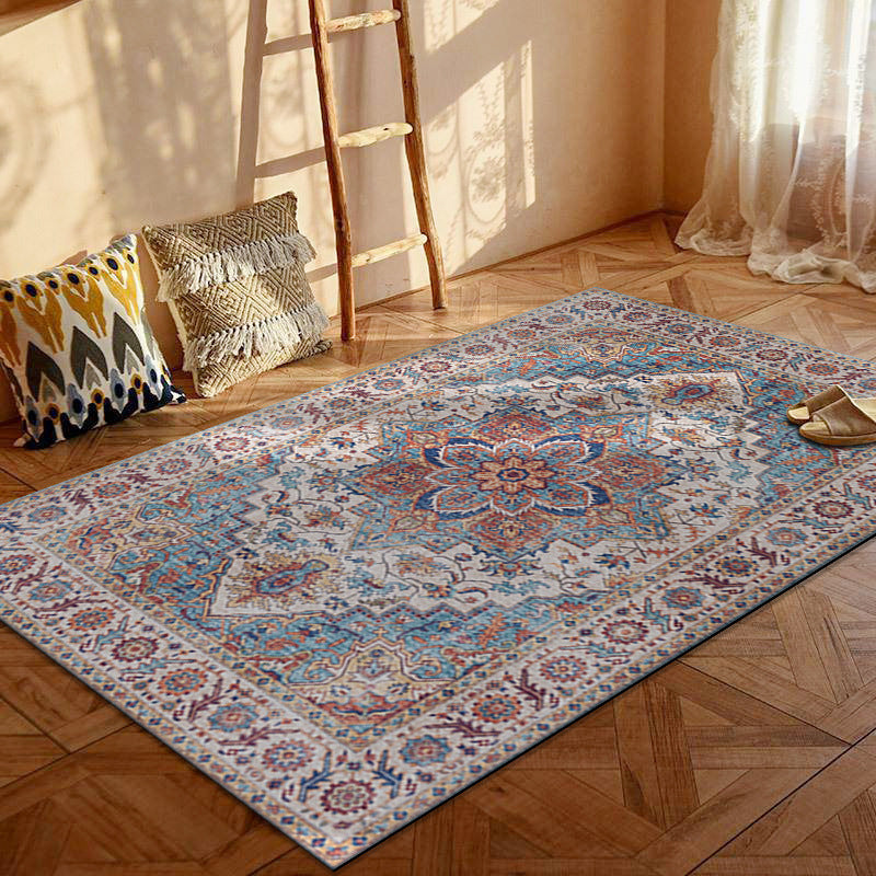 Contemporary Creative Rectangular Polyester Velvet Non-Woven Fabric Non-Slip Printed Rug for Living Room