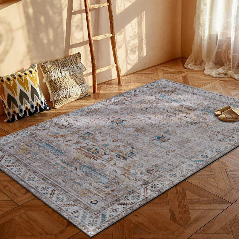 Contemporary Creative Rectangular Polyester Velvet Non-Woven Fabric Non-Slip Printed Rug for Living Room