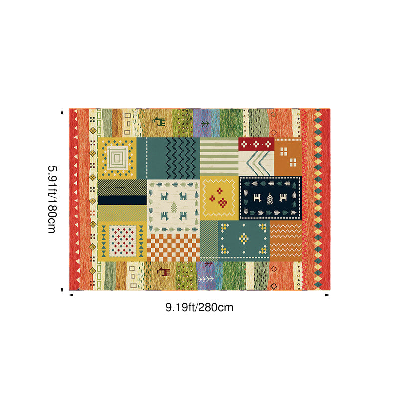 Contemporary Creative Rectangular Polyester Velvet Non-Woven Fabric Non-Slip Printed Rug for Living Room