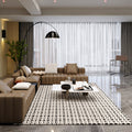 Modern Minimalist Rectangular Polypropylene Dotted Plastic Cotton Linen Non-Slip Printed Rug For Living Room
