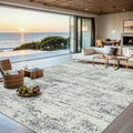 Modern Minimalist Rectangular Simulated Cashmere Cotton Linen Non-Slip Printed Rug For Living Room