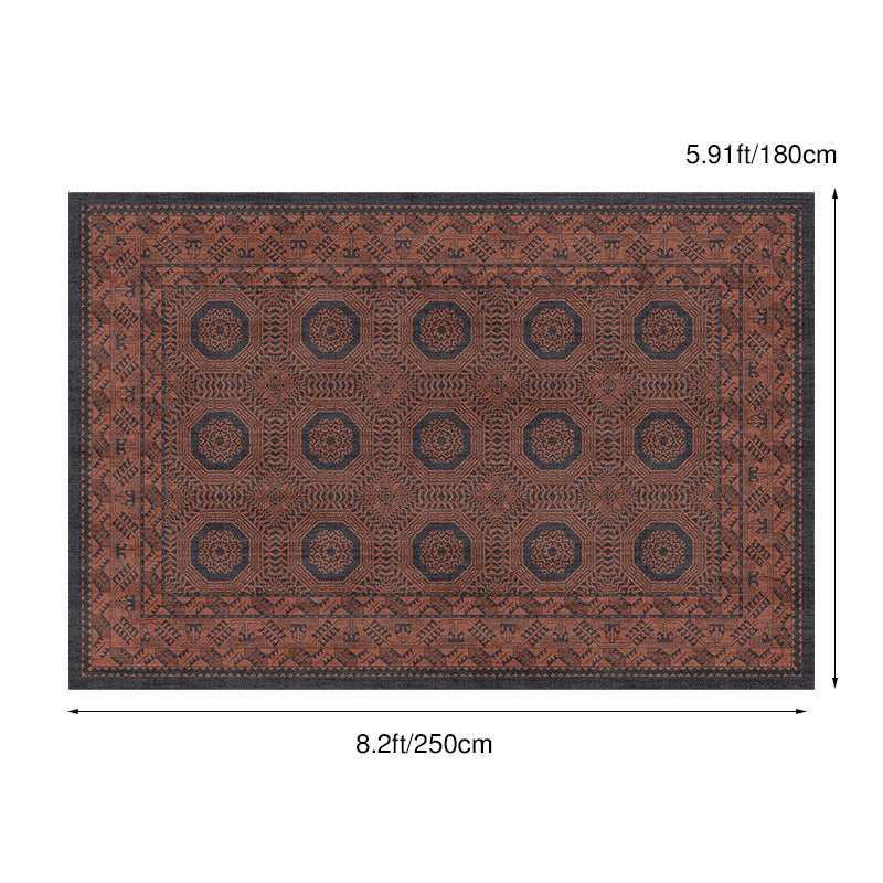 Contemporary Creative Rectangular Polyester Velvet Rubber Non-Slip Printed Rug For Living Room
