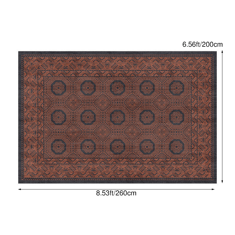 Contemporary Creative Rectangular Polyester Velvet Rubber Non-Slip Printed Rug For Living Room