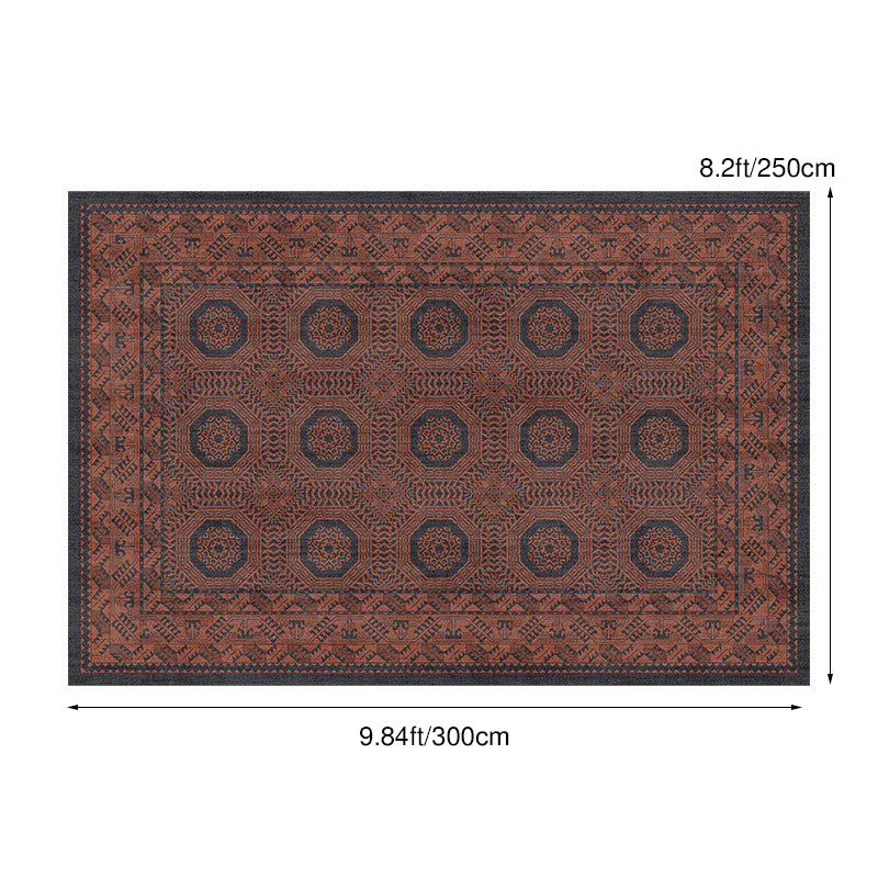 Contemporary Creative Rectangular Polyester Velvet Rubber Non-Slip Printed Rug For Living Room