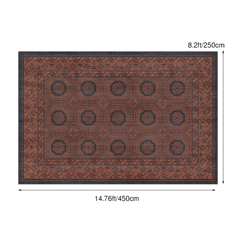 Contemporary Creative Rectangular Polyester Velvet Rubber Non-Slip Printed Rug For Living Room