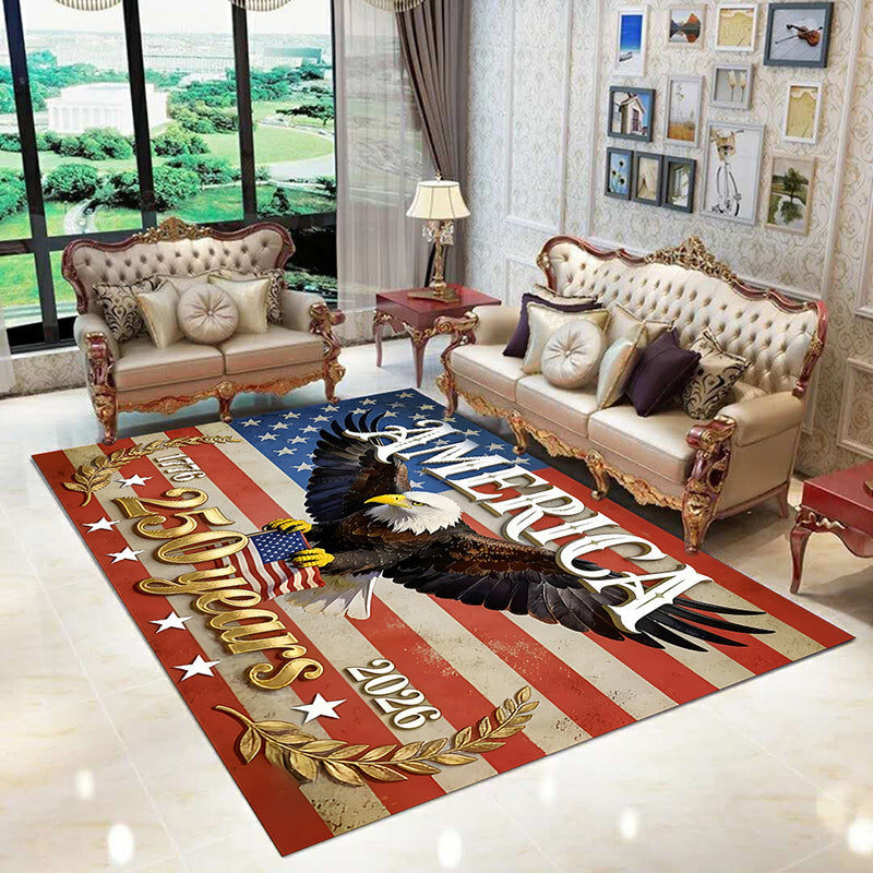 Contemporary Creative Rectangular Simulated Cashmere Cotton Linen Non-Slip Printed Rug For Living Room