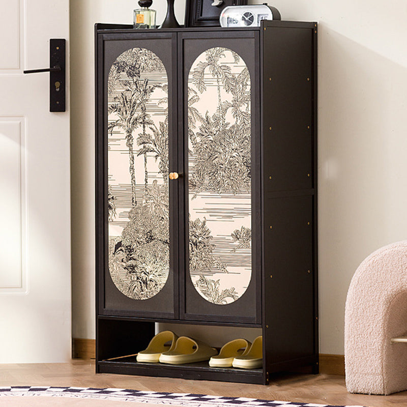 Traditional Chinese Nan Bamboo MDF Rectangular Shoe Storage 7/8-Tier Large Capacity & Dustproof Storage For Entryway