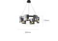 Scandinavian Square Glass Round Ceiling Chandelier