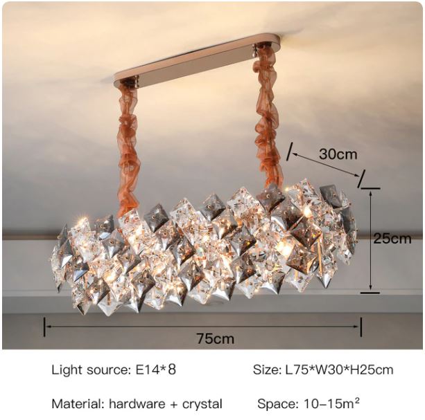 Nordic Gold LED Loft Lattice Crystal Chandelier