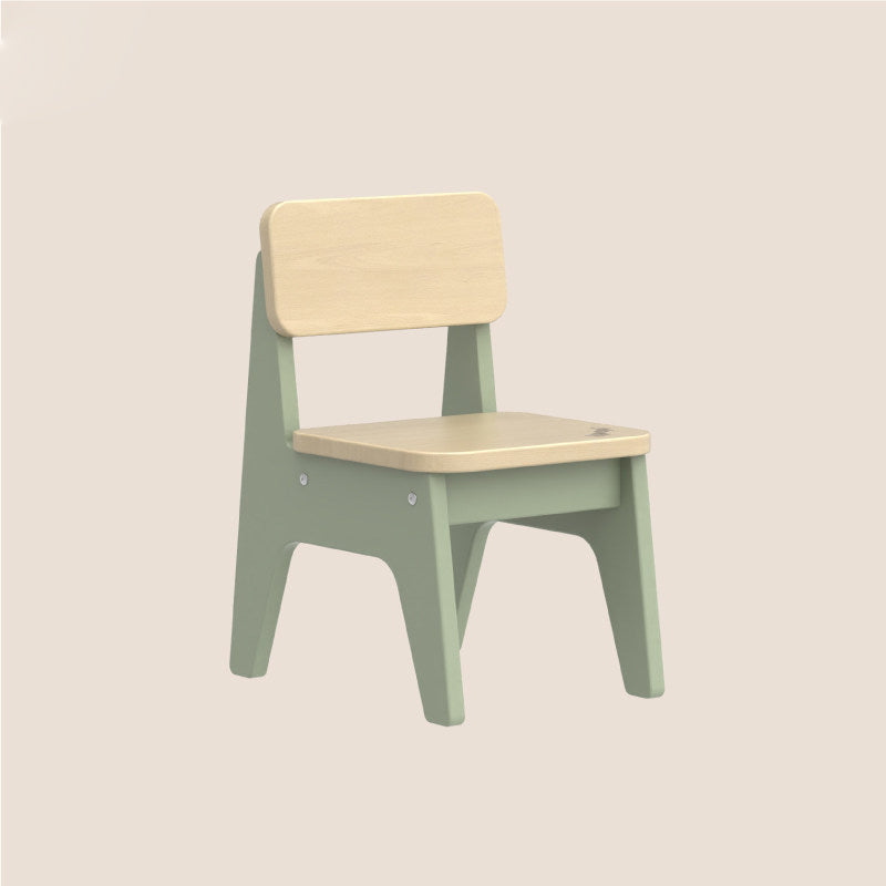 Contemporary Nordic Trapezoidal Durable Beech Wood Kids Low Stool Backrest Armless For Living Room