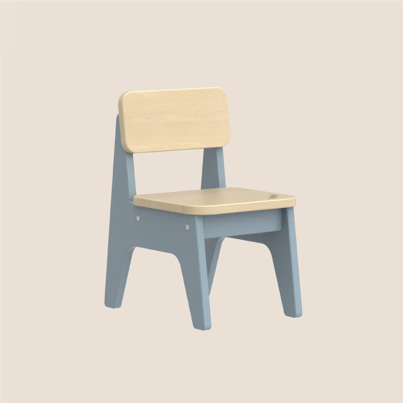 Contemporary Nordic Trapezoidal Durable Beech Wood Kids Low Stool Backrest Armless For Living Room