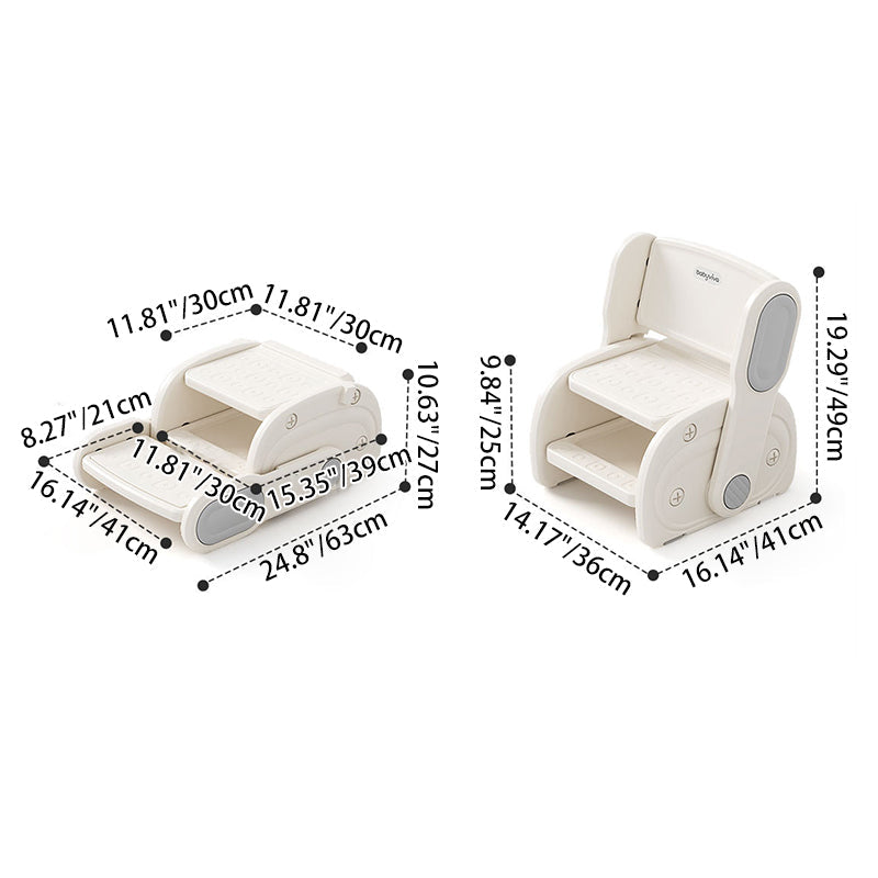 Modern Minimalist Eco-Friendly HDPE Geometric Kids Low Stool Backrest Armless For Living Room
