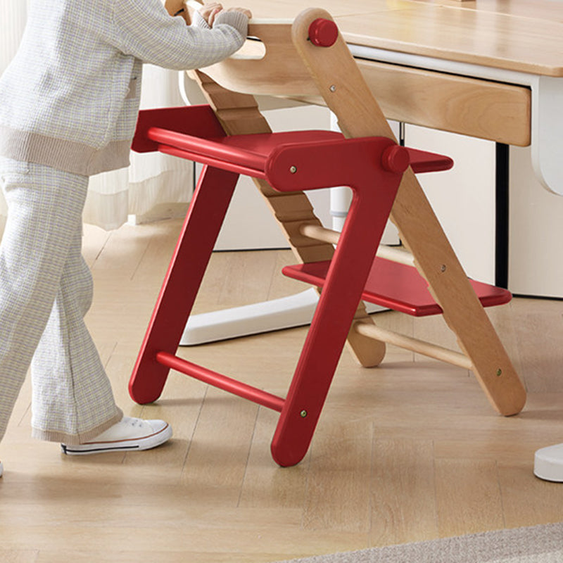 Modern Minimalist Geometric Beech & Plywood Adjustable Kids Lounge Chair Backrest Armless For Dining Room & Study