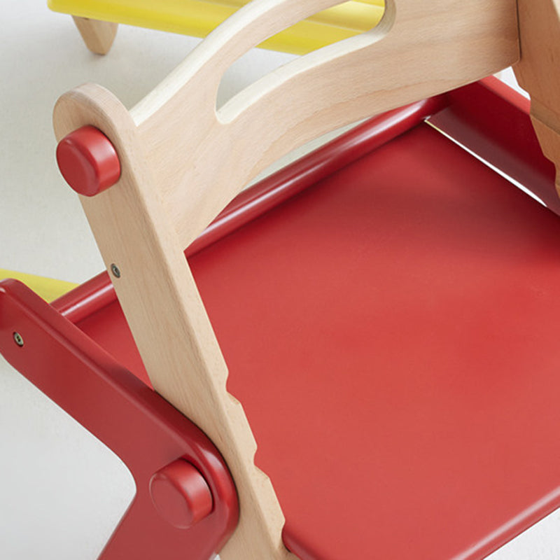 Modern Minimalist Geometric Beech & Plywood Adjustable Kids Lounge Chair Backrest Armless For Dining Room & Study