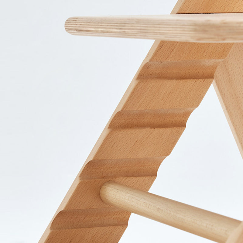 Modern Minimalist Geometric Beech & Plywood Adjustable Kids Lounge Chair Backrest Armless For Dining Room & Study