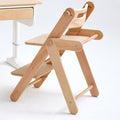Modern Minimalist Geometric Beech & Plywood Adjustable Kids Lounge Chair Backrest Armless For Dining Room & Study