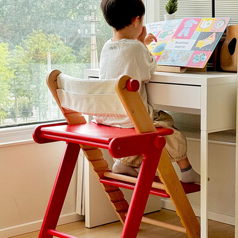 Modern Minimalist Geometric Beech & Plywood Adjustable Kids Lounge Chair Backrest Armless For Dining Room & Study