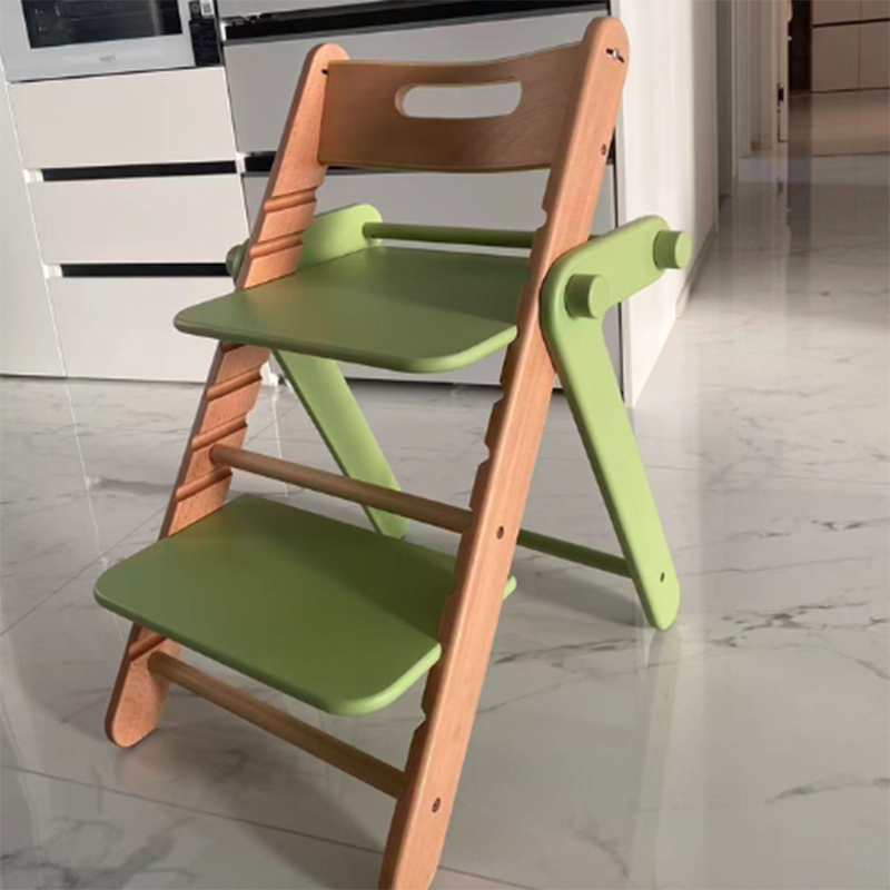 Modern Minimalist Geometric Beech & Plywood Adjustable Kids Lounge Chair Backrest Armless For Dining Room & Study