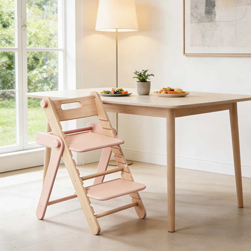 Modern Minimalist Geometric Beech & Plywood Adjustable Kids Lounge Chair Backrest Armless For Dining Room & Study