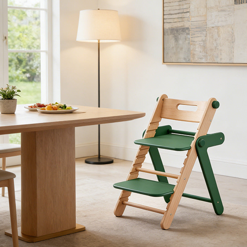 Modern Minimalist Geometric Beech & Plywood Adjustable Kids Lounge Chair Backrest Armless For Dining Room & Study