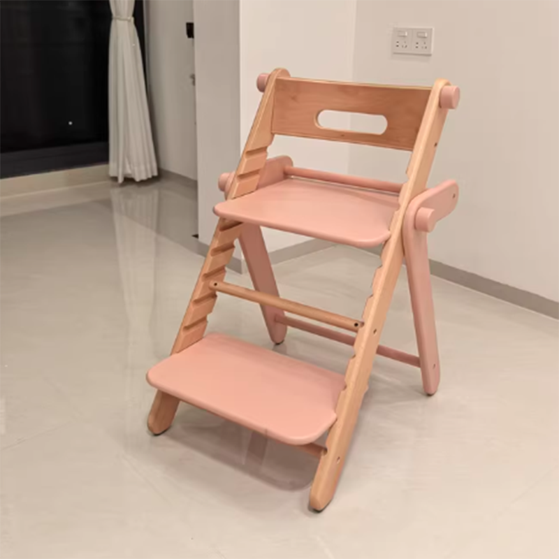 Modern Minimalist Geometric Beech & Plywood Adjustable Kids Lounge Chair Backrest Armless For Dining Room & Study