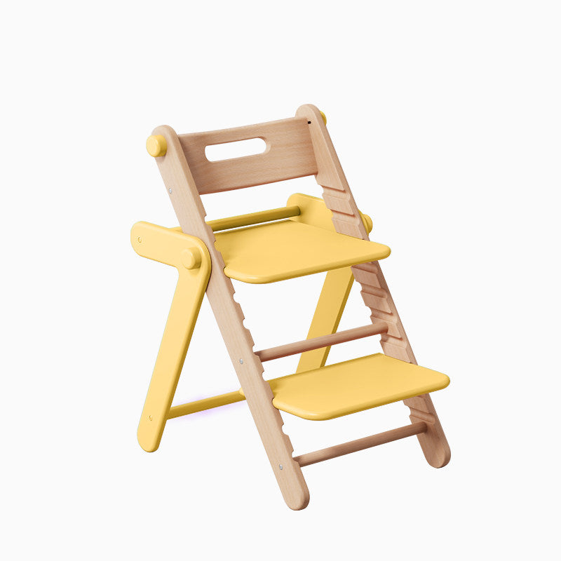 Modern Minimalist Geometric Beech & Plywood Adjustable Kids Lounge Chair Backrest Armless For Dining Room & Study