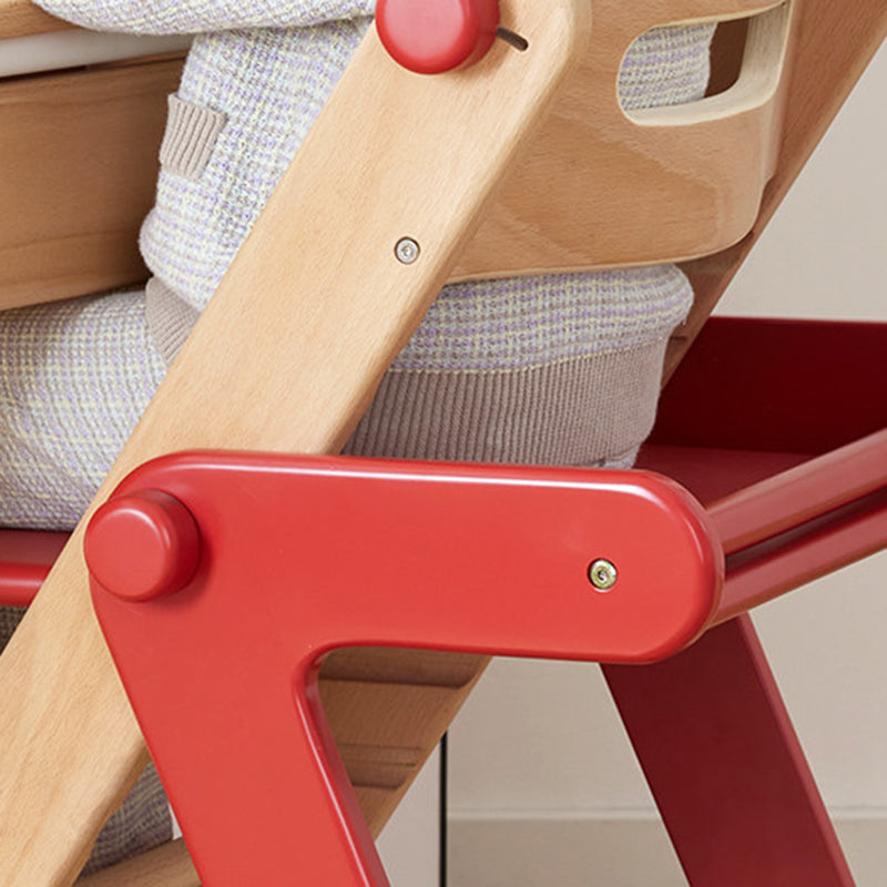 Modern Minimalist Geometric Beech & Plywood Adjustable Kids Lounge Chair Backrest Armless For Dining Room & Study
