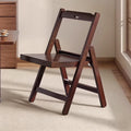 Traditional Chinese Bamboo Faux Leather Foldable Square Study Chair Backrest Accent Chair For Living Room