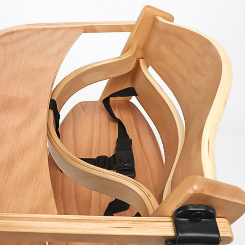 Modern Minimalist Plywood Adjustable Curved Kids High Chair Baby Dining Chair With Armrest & Backrest For Living Room