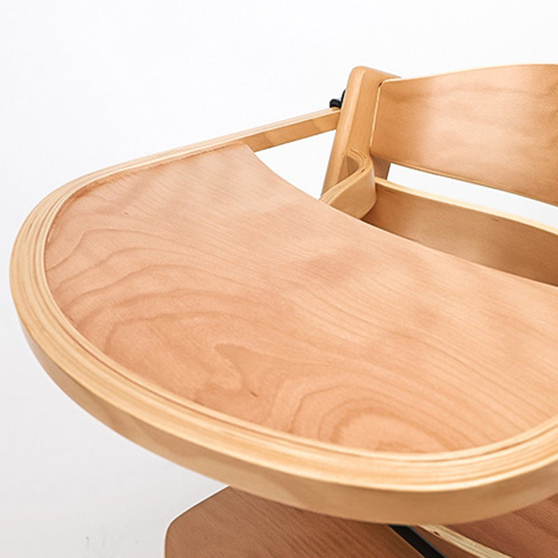 Modern Minimalist Plywood Adjustable Curved Kids High Chair Baby Dining Chair With Armrest & Backrest For Living Room
