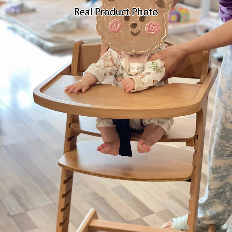 Modern Minimalist Plywood Adjustable Curved Kids High Chair Baby Dining Chair With Armrest & Backrest For Living Room