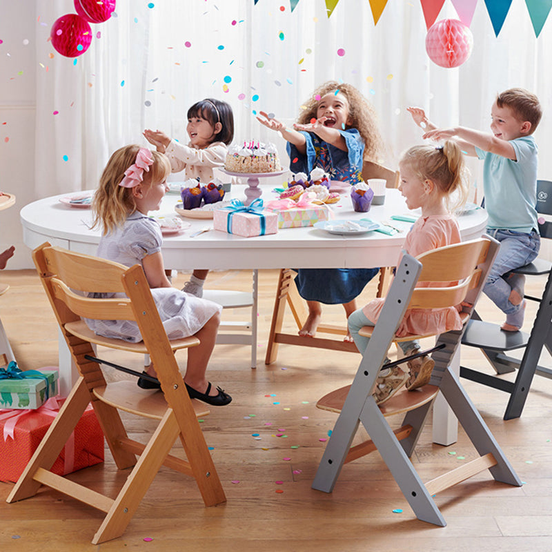 Modern Minimalist Plywood Adjustable Curved Kids High Chair Baby Dining Chair With Armrest & Backrest For Living Room