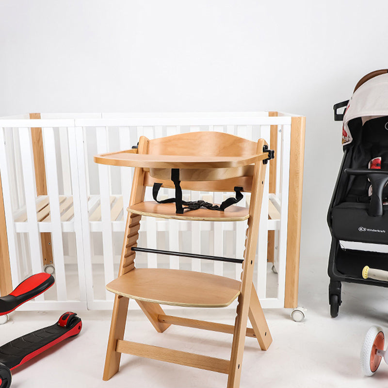Modern Minimalist Plywood Adjustable Curved Kids High Chair Baby Dining Chair With Armrest & Backrest For Living Room