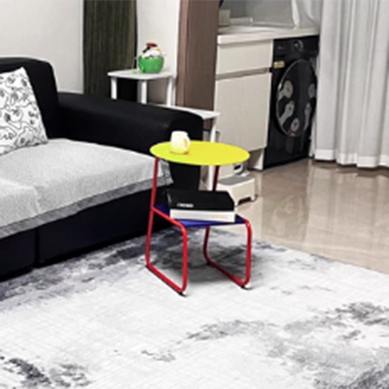 Contemporary Creative Iron Geometric Dopamine Space-Saving End Table 2-Tier For Living Room