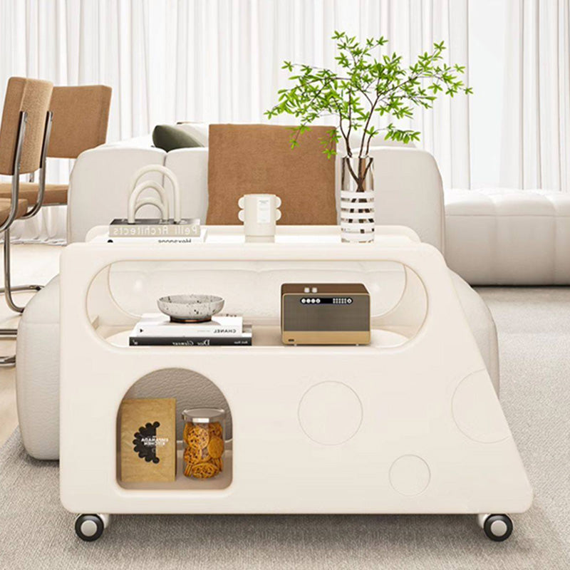 Contemporary Creative Trapezoidal Cheese-Block Artificial Board Movable End Table 3-Tier For Living Room