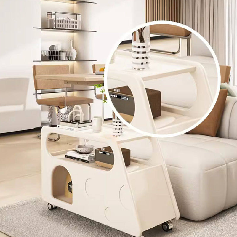 Contemporary Creative Trapezoidal Cheese-Block Artificial Board Movable End Table 3-Tier For Living Room