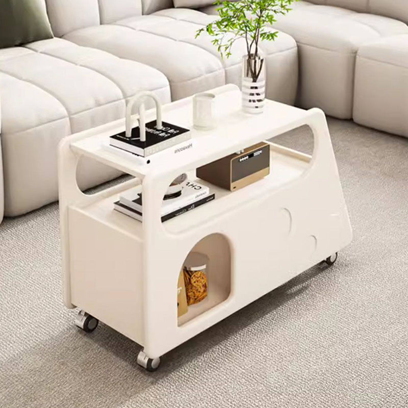 Contemporary Creative Trapezoidal Cheese-Block Artificial Board Movable End Table 3-Tier For Living Room