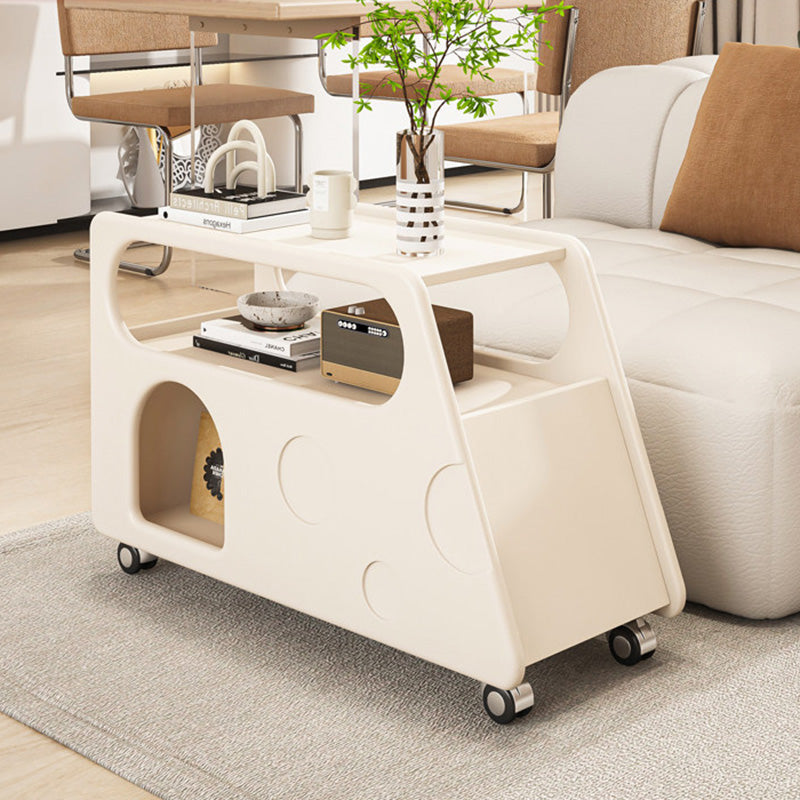Contemporary Creative Trapezoidal Cheese-Block Artificial Board Movable End Table 3-Tier For Living Room