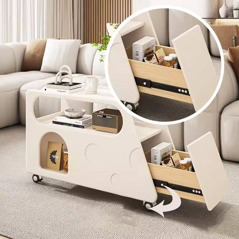 Contemporary Creative Trapezoidal Cheese-Block Artificial Board Movable End Table 3-Tier For Living Room