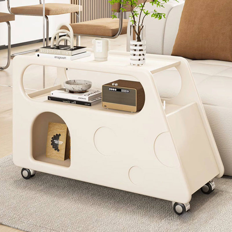 Contemporary Creative Trapezoidal Cheese-Block Artificial Board Movable End Table 3-Tier For Living Room