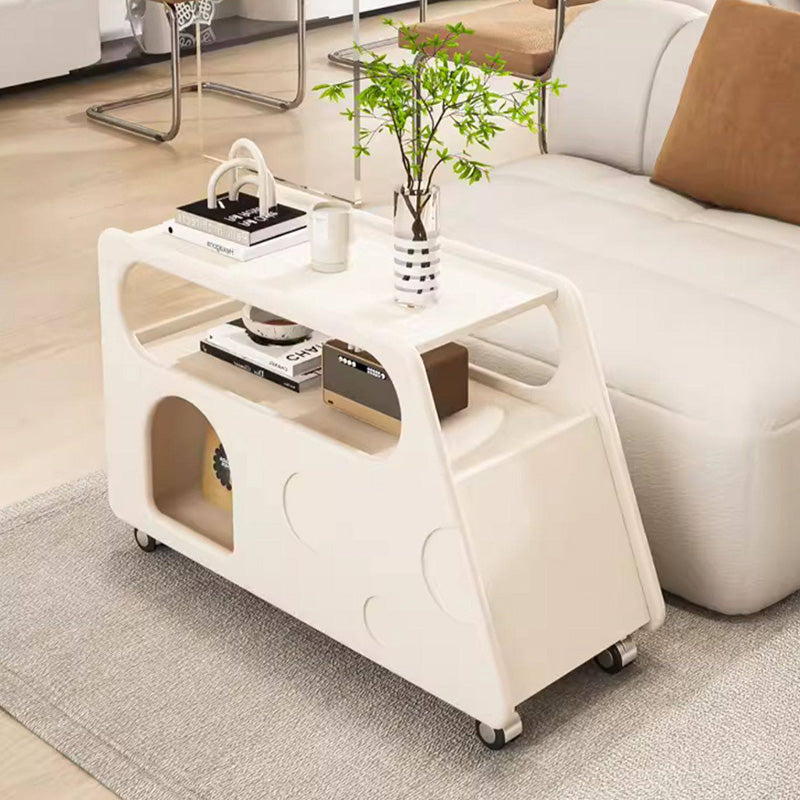 Contemporary Creative Trapezoidal Cheese-Block Artificial Board Movable End Table 3-Tier For Living Room