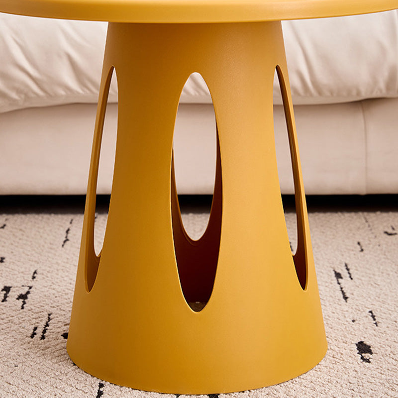 Contemporary Nordic Cylindrical Round PP Plastic Hollow-Carved Design Coffee Table 1-Layer For Living Room & Bedroom