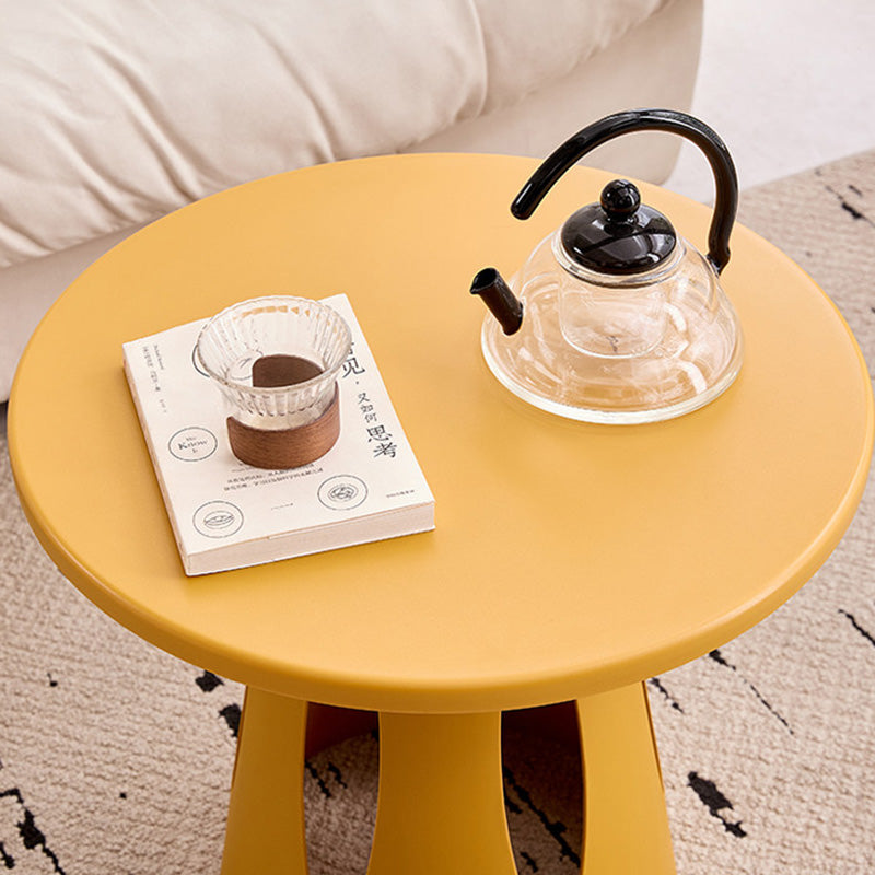 Contemporary Nordic Cylindrical Round PP Plastic Hollow-Carved Design Coffee Table 1-Layer For Living Room & Bedroom